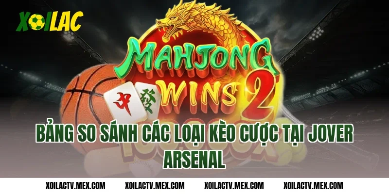 Bảng so sánh các loại kèo cược tại Jover Arsenal