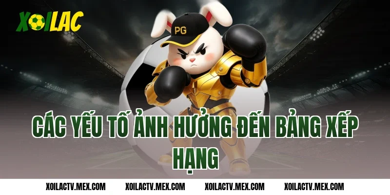 Các yếu tố ảnh hưởng đến bảng xếp hạng