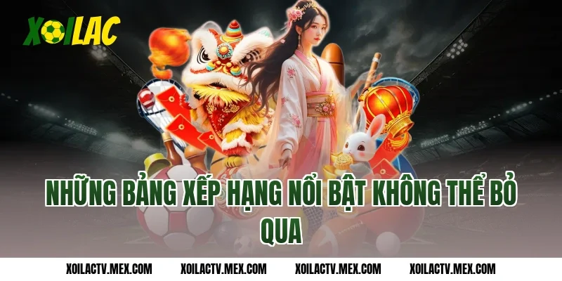 Những bảng xếp hạng nổi bật không thể bỏ qua